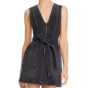 Alice and Olivia Gorgeous Zip-Front Denim Mini Dress
